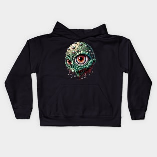 Zombie Gore Brain Skull 5 Kids Hoodie